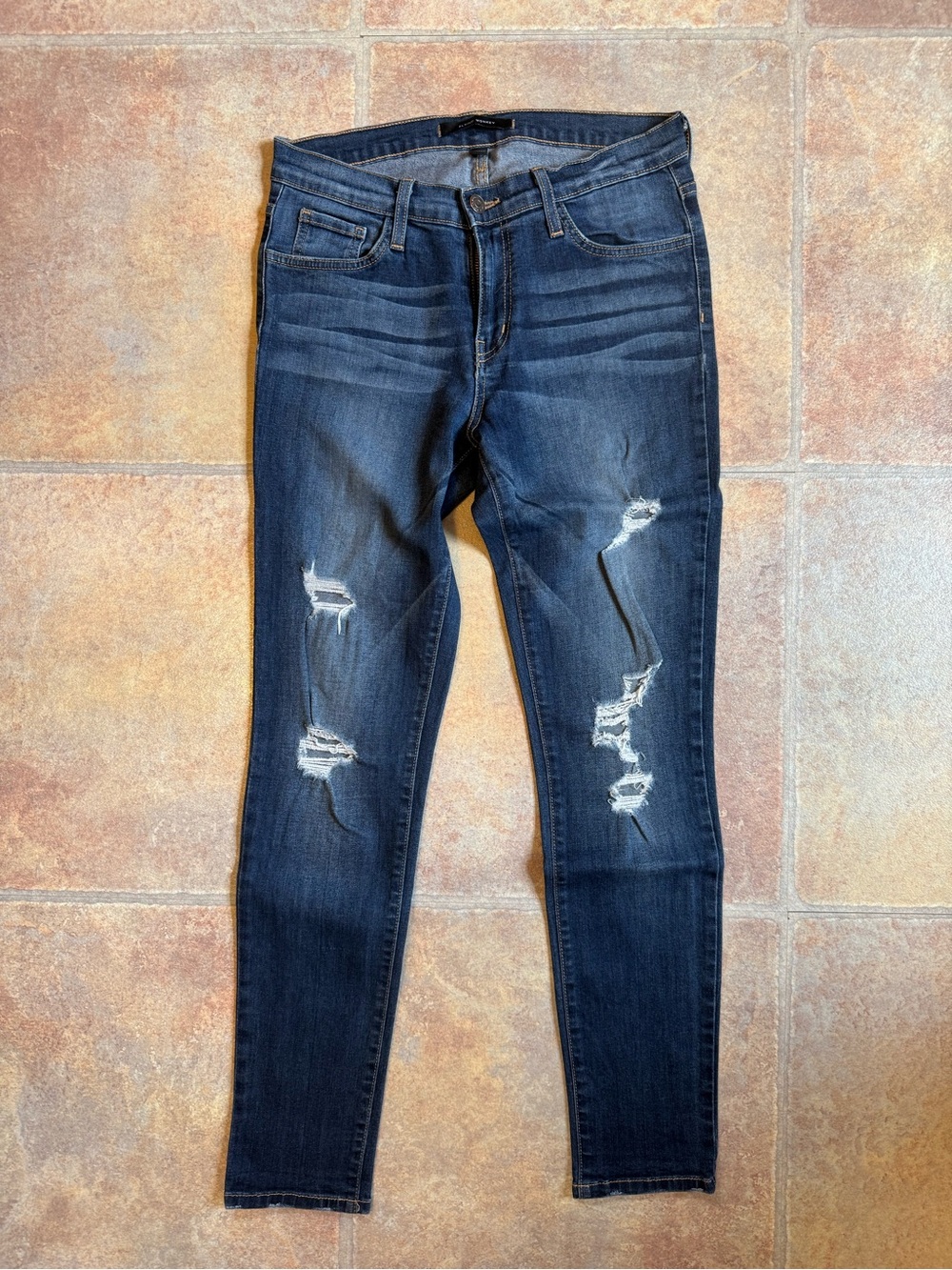 Flying Monkey Dark Blue Ripped Skinny Jeans